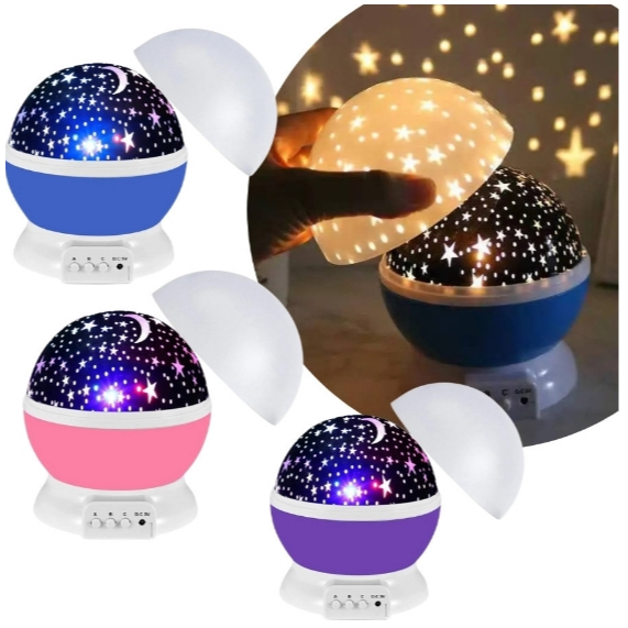 Luminária Projetor Abajur Infantil Estrelado lua Estrela 360º Galaxy Star Master Projetor De Estrela