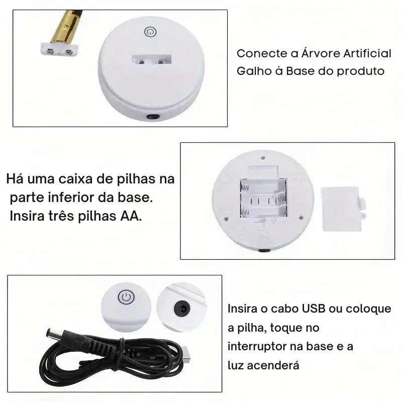 Luminaria Arvore LED Folhas Dourada para Casa Decoração do Quarto Iluminação de Mesa de Cabeceira