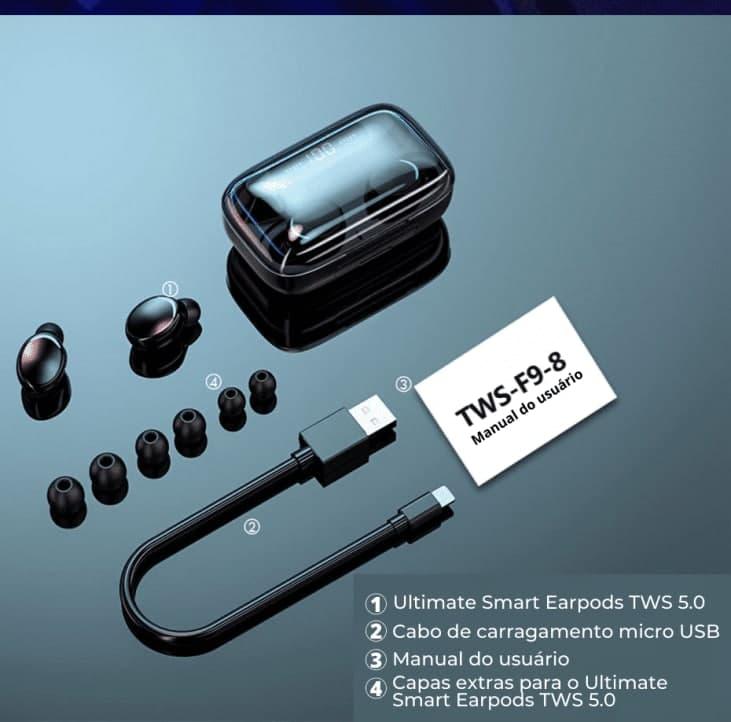 Fone Bluetooth, Ultimate Smart Earpods Tws 5.0 Com Microfone