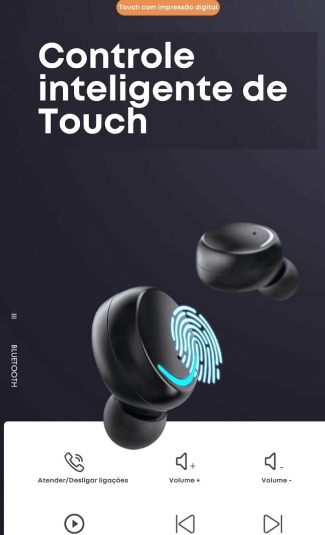 Fone Bluetooth, Ultimate Smart Earpods Tws 5.0 Com Microfone