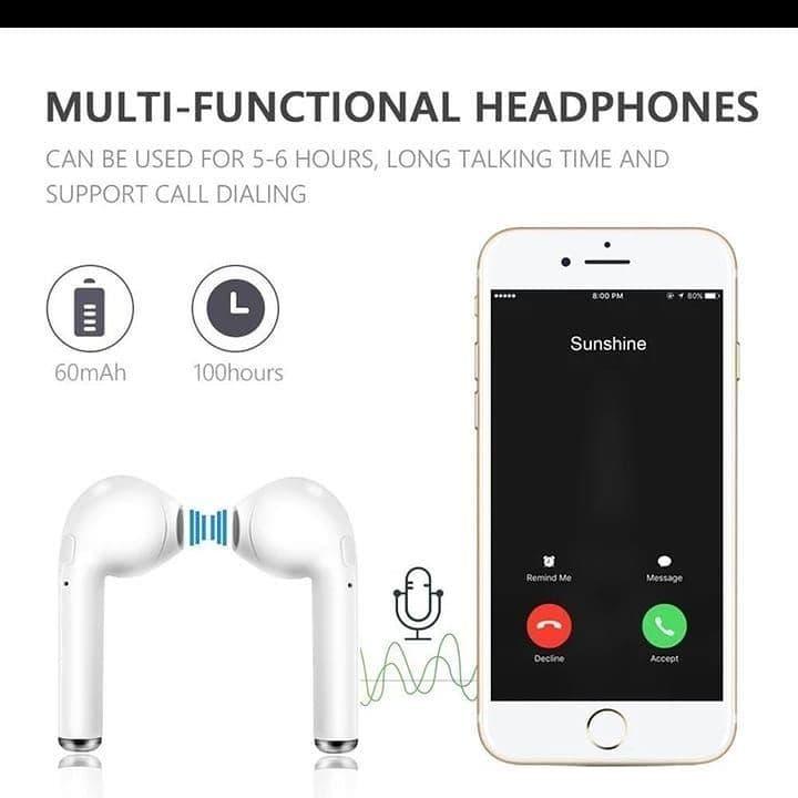 Fone De Ouvido Sem Fio Mini Tws I7 Bluetooth com Case