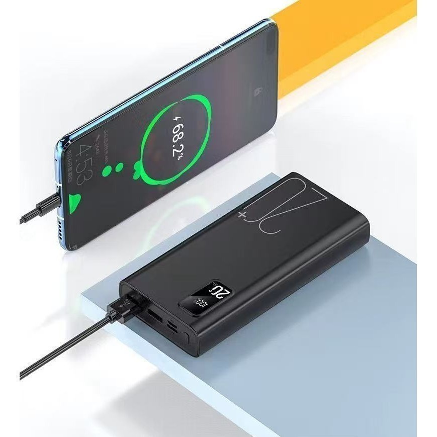 Carregador Portátil 20000mah grande capacidade power bank usb c 22.5w rápido portátil bateria para iphone samsung xiaomi