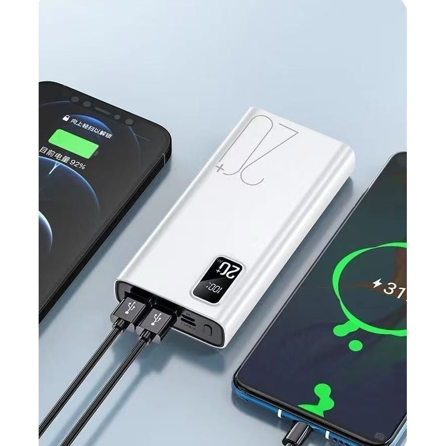 Carregador Portátil 20000mah grande capacidade power bank usb c 22.5w rápido portátil bateria para iphone samsung xiaomi