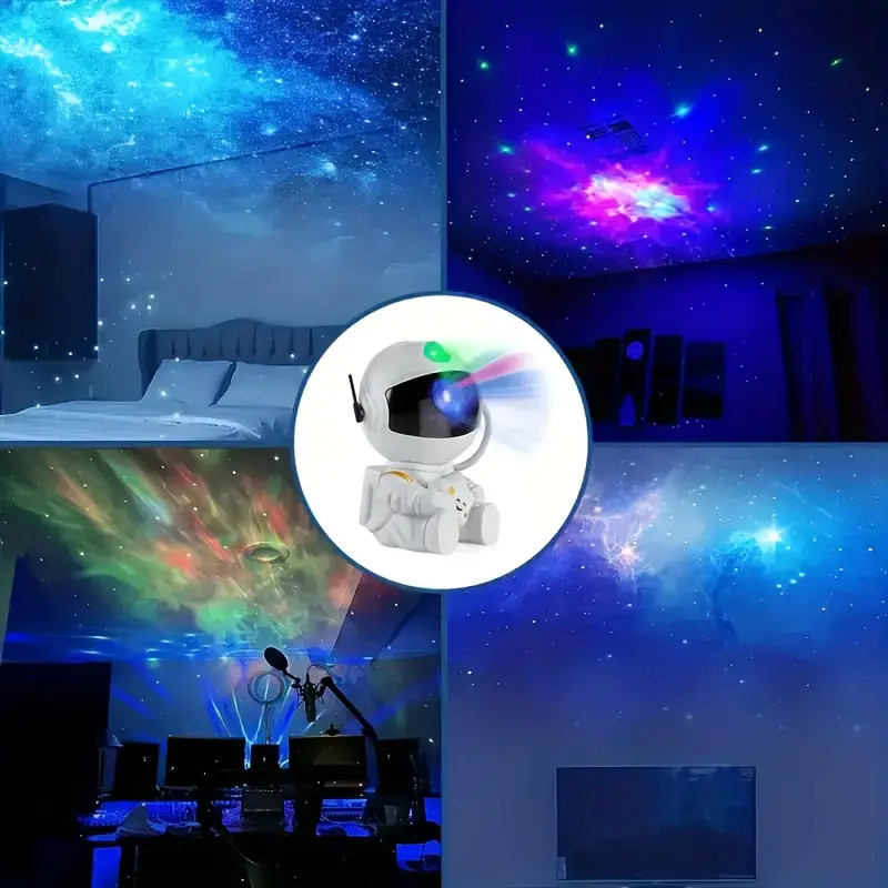 Mini Projetor De Luz Noturna Estrela De Astronauta Decoração Para Galáxia Luz De Luminaria Girado Céu Estrelada