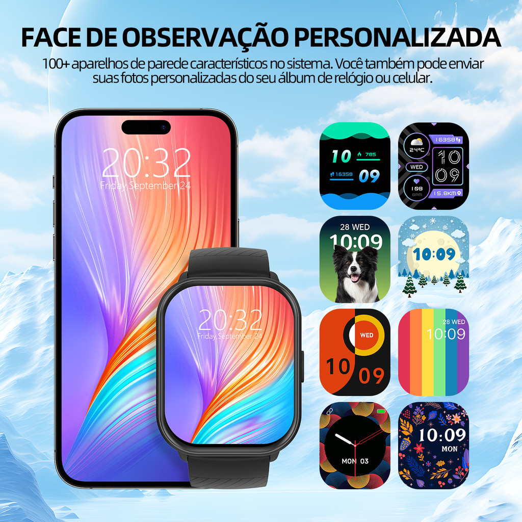 Bettdow Relógio inteligente /chamada de voz/IP68 à prova d'água/monitoramento de frequência cardíaca