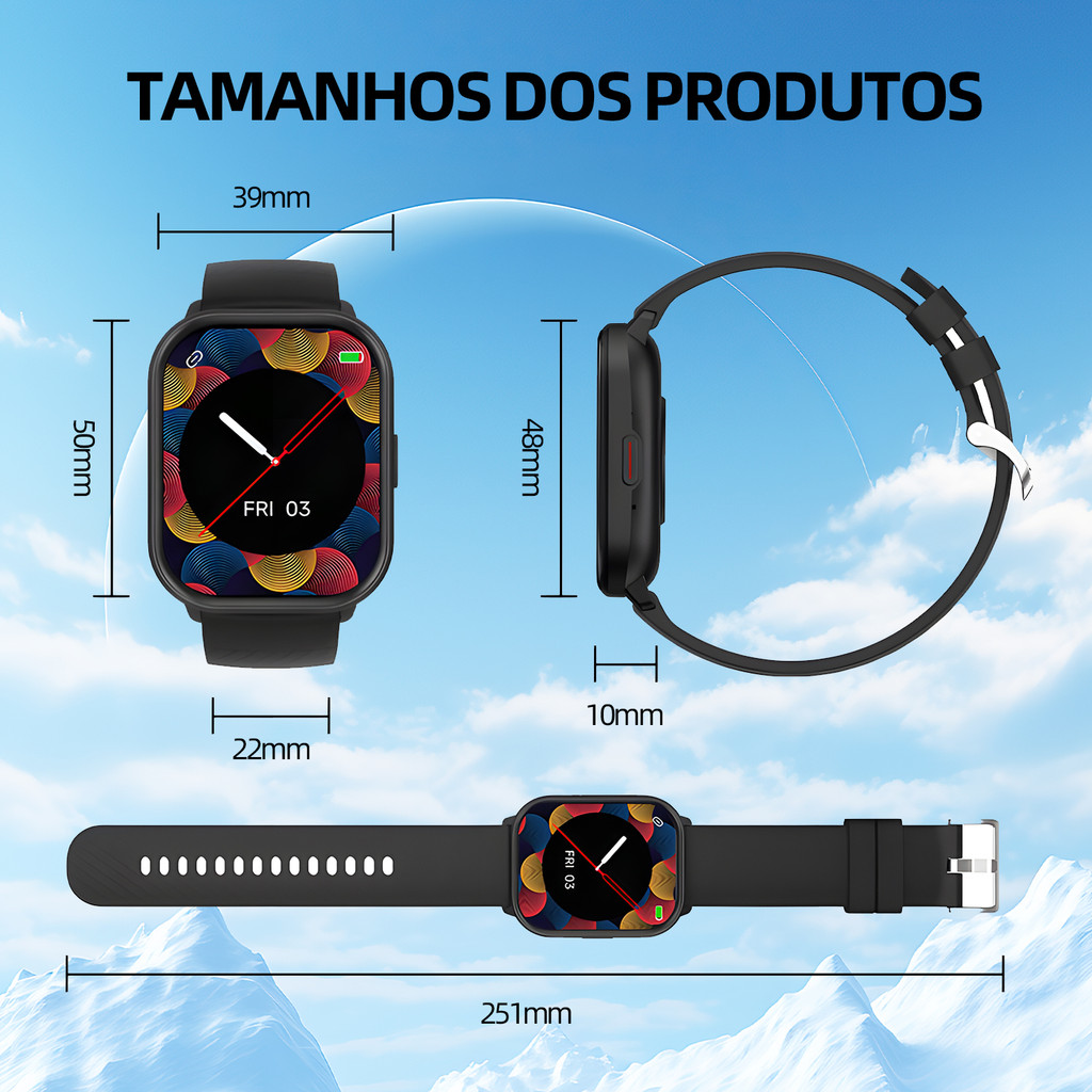 Bettdow Relógio inteligente /chamada de voz/IP68 à prova d'água/monitoramento de frequência cardíaca