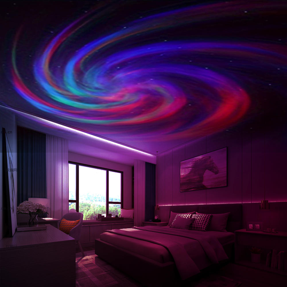 Projetor Estrela LED Rotativa Onda Oceânica e Nebulosa Luz Nocturna Romântica para Festa e Christmas Gift